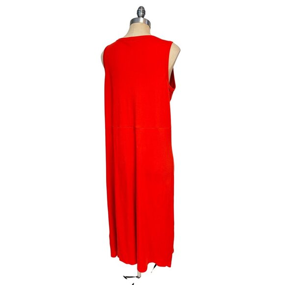 Elizabeth and James Womens Red Sleeveless Cotton Maxi Dress Size Large NWOT - Picture 3 of 5